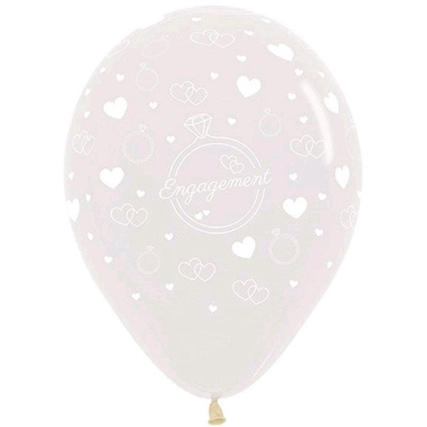 Engagement Party Decorations Balloons x 6 Clear For Engaged Arch Helium Quality Carousel 1