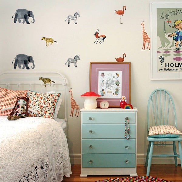 Nordic Animal Forest Wall Stickers with Cartoon Illustrations for Bedroom and... Carousel 2