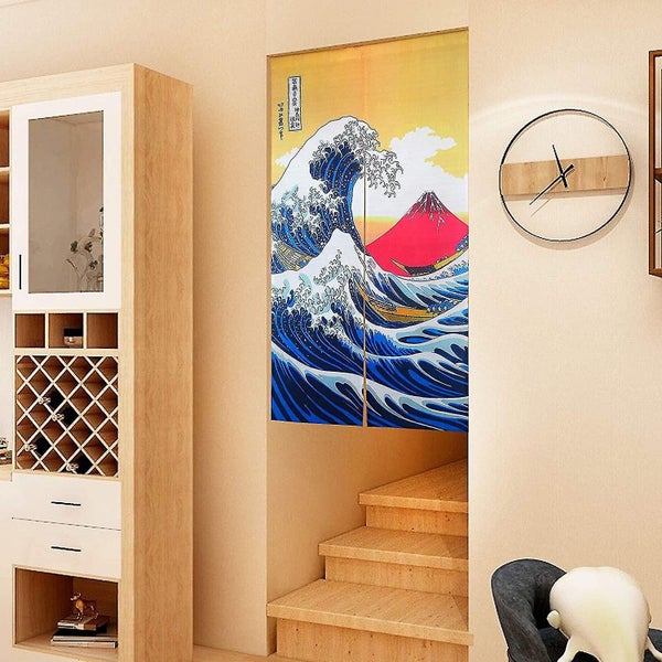 Japanese Noren Ukiyoe Hokusai Door Curtain The Great Wave Off Kanagawa Mount Fu Carousel 2