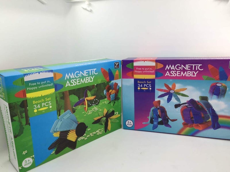3D Assembly puzzle ,Magnetic Blocks Toys, Connectable Building Til Carousel 2
