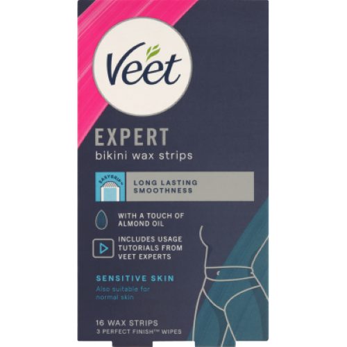 Veet Expert Cold Wax Bikini Sensitive Hair Removal Strips 16pk Carousel 1