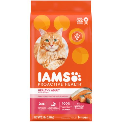 IAMS Proactive Health Healthy Adult With Salmon Dry Cat Food 1.59kg Carousel 1