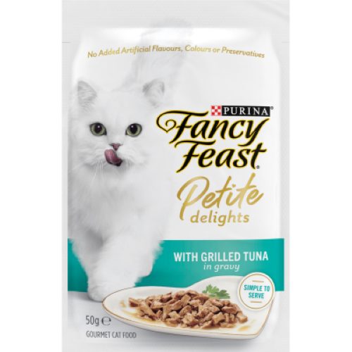 Purina Fancy Feast Petite Delights Grilled Tuna In Gravy Pouch Wet Cat Food 50g Carousel 1
