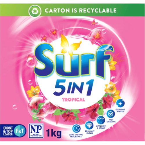 Surf Front & Top Loader 5 In 1 Tropical Laundry Powder 1kg Carousel 1