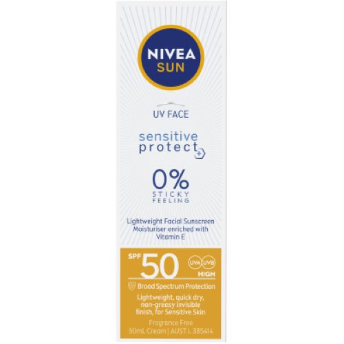 Nivea UV Face Sensitive Protect Sunscreen SPF50 50ml Carousel 1