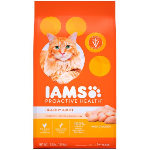 IAMS Proactive Health Healthy Adult Chicken Dry Cat Food 1.59kg Carousel 1