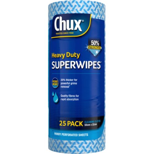 Chux Superwipes Heavy Duty Cleaning Cloths Roll 25pk Carousel 1