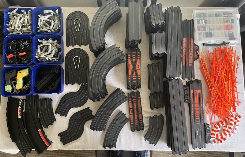 Aurora AFX HO Slot Car Collection. Track Cars & Accessories. 220+ Track Pieces Carousel 1