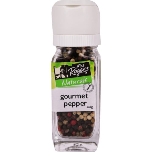 Mrs Rogers Naturals Gourmet Peppercorns Grinder Small 44g Carousel 1