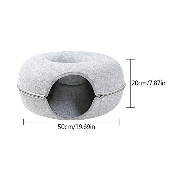 Cat Tunnel Bed - M Grey Carousel 2