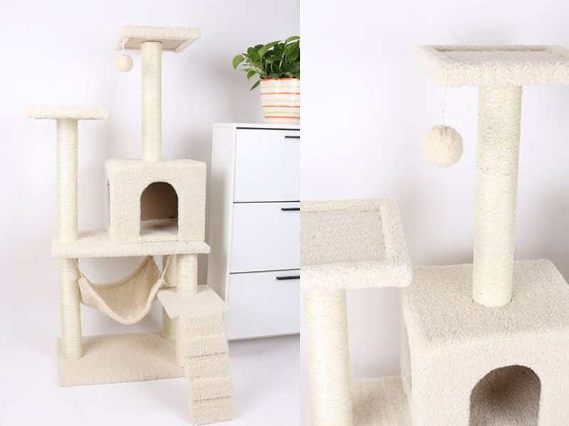 Cat Tree House With Hammock & Toy Carousel 1