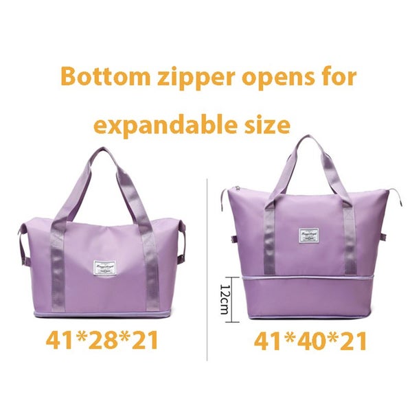 Anymom Mommy Diaper Bag Purple Waterproof Handbag Expandable Size With Zipper Carousel 13