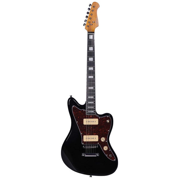 Artist Grungemaster Black Electric Guitar w/ P90 Pickups Carousel 1