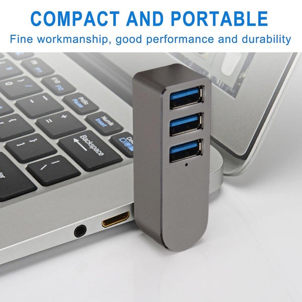 3-port Aluminum Mini Usb 3.0 Hub [90/180 Degree Rotatable] Carousel 5