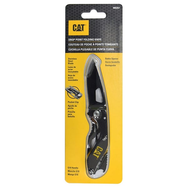 Cat 155mm Folding Skeleton Knife with Black Blade and Bottle Opener Carousel 2