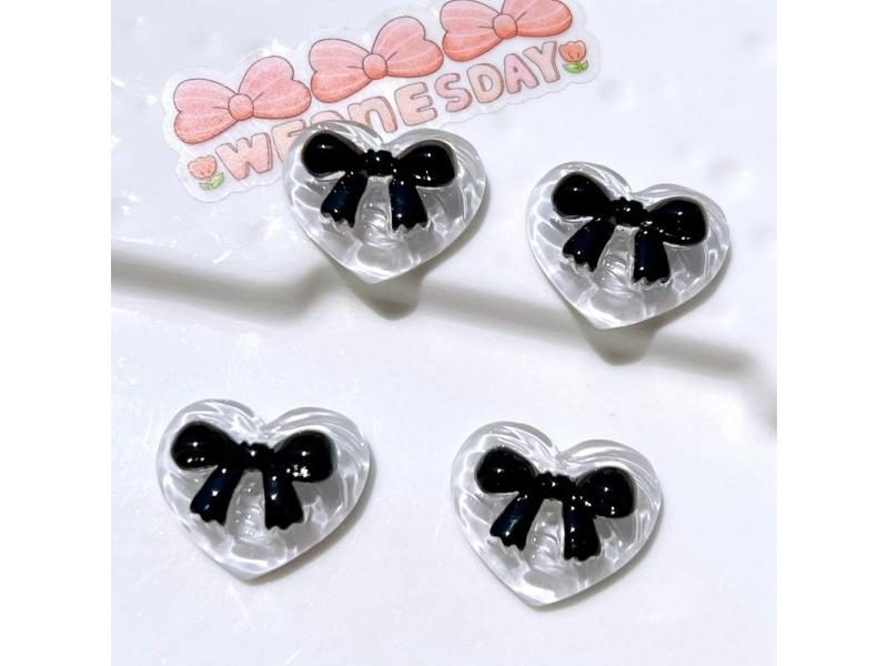 10 Pcs New Cute Butterfly Junction Heart-Shaped Resin Flat Back Fit Phone Deco Carousel 1
