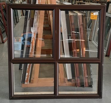 Light Bronze Aluminium Twin Awning Window H1315 x W1335 DR11870 Carousel 1