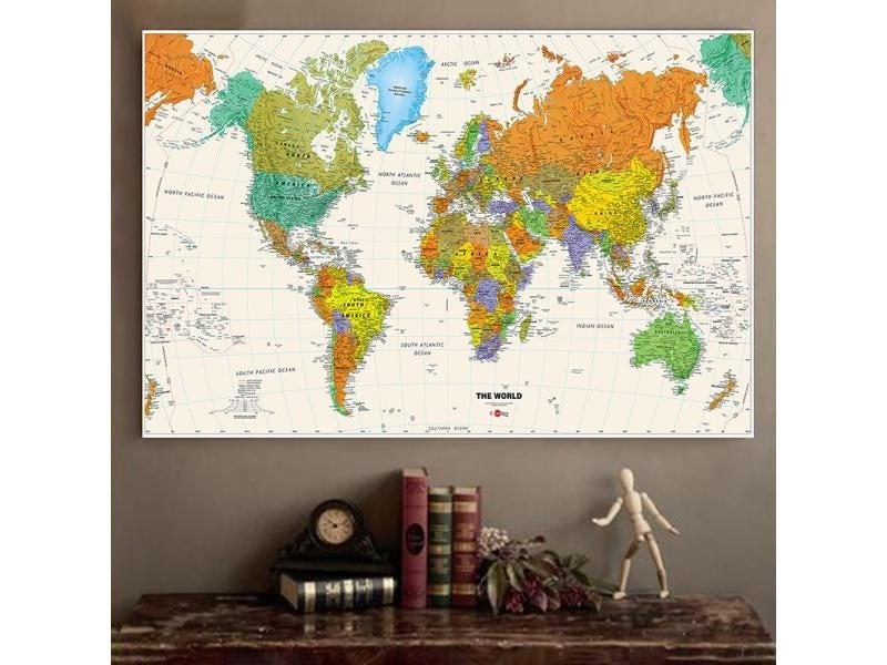 The World Map Physical Map 150x225cm Waterproof Foldable Map Without Country Carousel 1