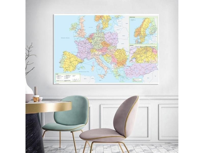 225*150cm The Europe Political Map Traffic Route Map Large Poster Non-woven Carousel 1