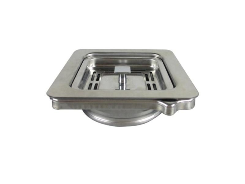 114x114mm Square Garbage Disposer Drain Basket Stainless Steel Kitchen Sink Carousel 2