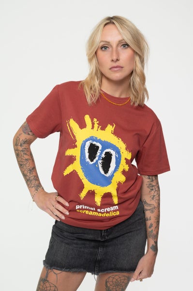 Primal Scream T Shirt Screamadelica Band Logo new Official Mens Red Carousel 3