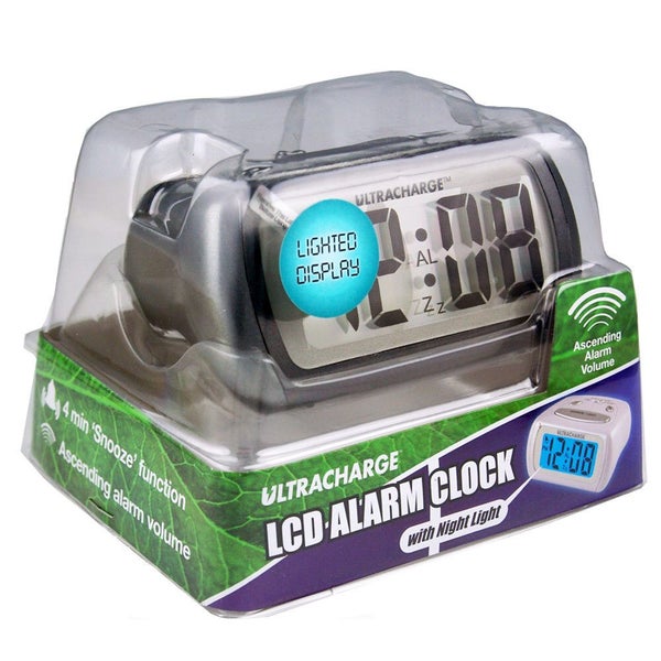 Ultracharge Digital LCD Display Alarm Clock Home Room Time w Night Light Assort Carousel 1