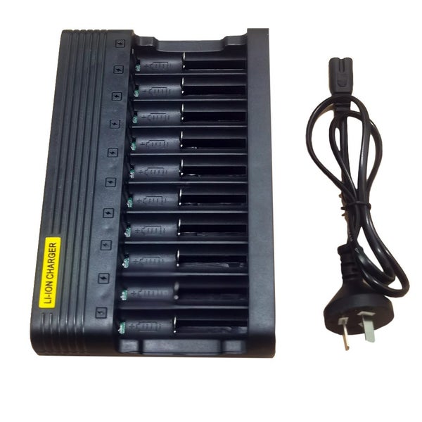 10 Slots Battery Charger For 3.7V Rechargeable 18650 Lithium Li-ion Battery Carousel 7