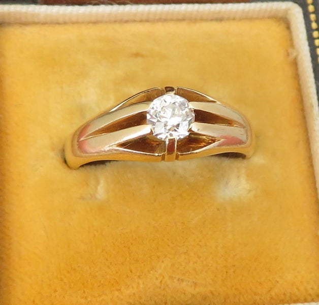 Victorian old mine cut diamond 0.50 ct Gypsy Solitaire Carousel 1