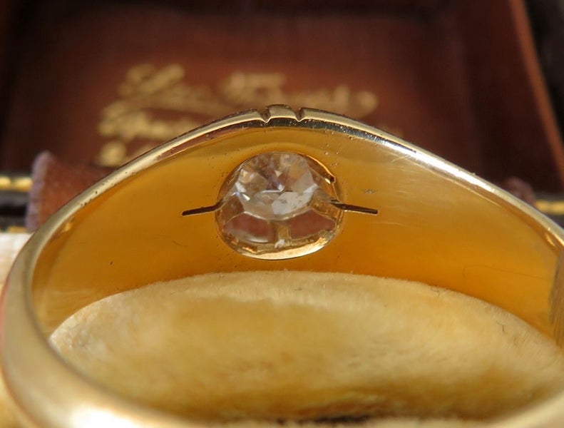 Victorian old mine cut diamond 0.50 ct Gypsy Solitaire Carousel 11
