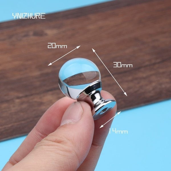 Shape Design Transparent Crystal Glass Knobs Cupboard DrawerWardrobe Handles Carousel 3