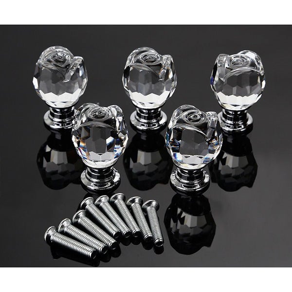 Crystal Glass Cabinet Knob Drawer Pull Handle Kitchen Door Wardrobe Hardware Carousel 3