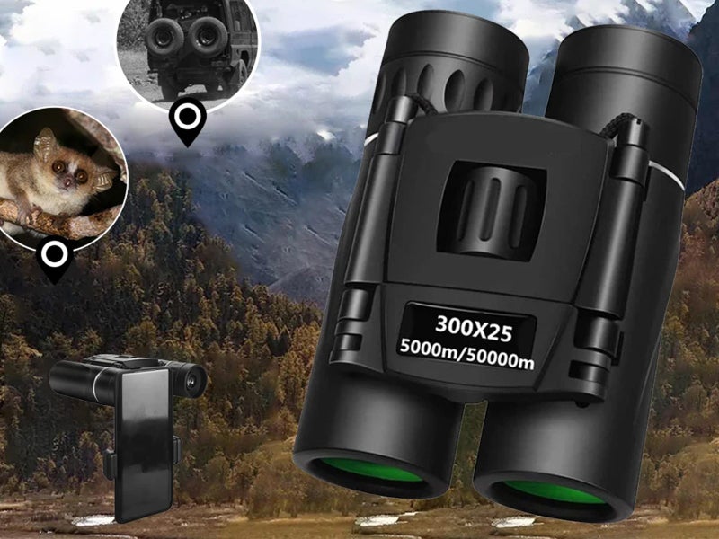 300x25 Folding High Powered Binoculars with Phone Holder Carousel 5