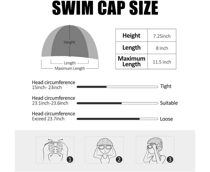 Silicone Swim Cap Comfortable Bathing Cap Ideal for Curly Short Medium Long Hair Carousel 6