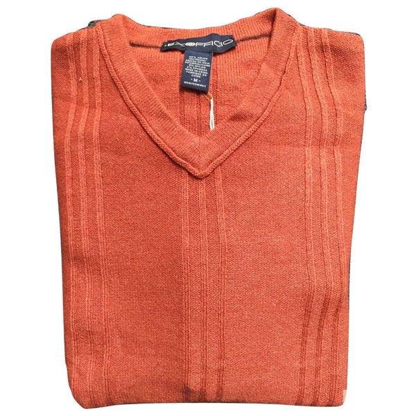 ExOfficio Mens Soy'r V-Neck Knit Sweater Jumper Pullover Eco Wool Warm Quick Dry Carousel 2