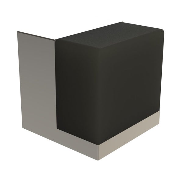 Emro Cube Door Stop Half Satin / Black Rubber Floor Mounted 500141 Carousel 1