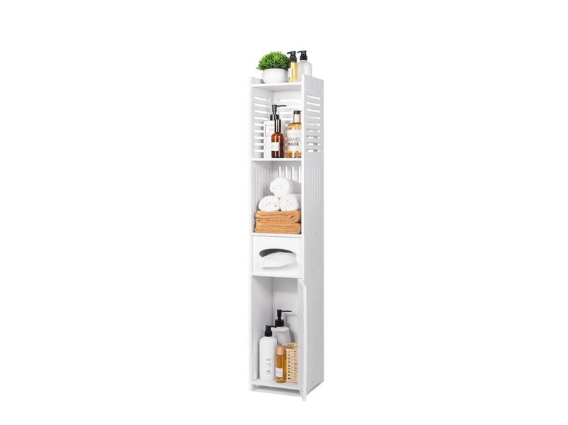 PTN 120cm Corner Storage Shelf Bathroom Cabinet Toilet Vanity Organizer Holder Carousel 1