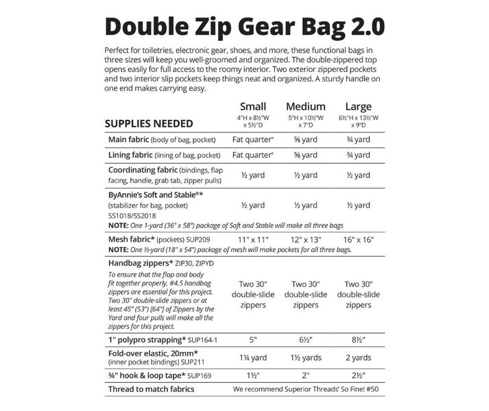 Double Zip Gear Bags 2.0 - ByAnnie Pattern Carousel 2