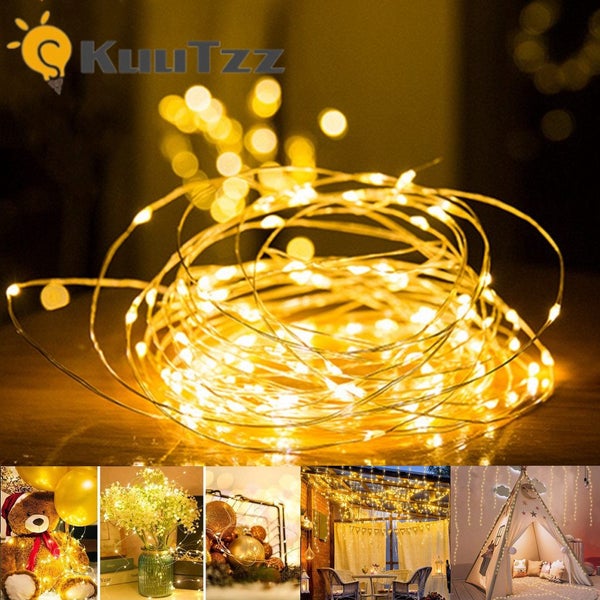 String Lights Copper Silver Wire Garland Light 1/2/3/5M Waterproof Carousel 1