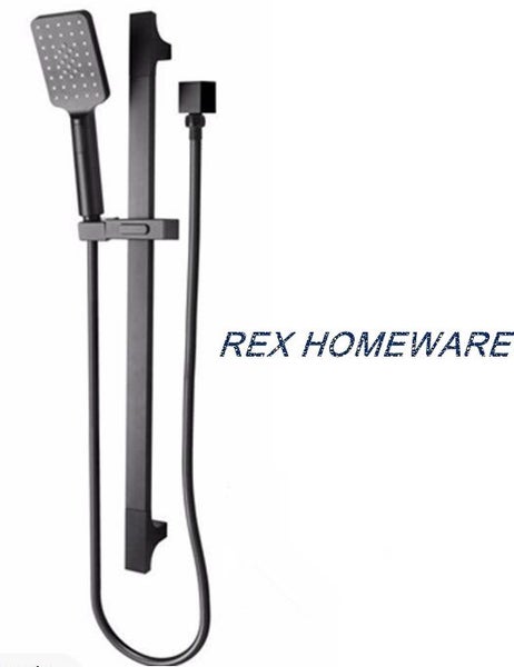 Black Slider Shower, Square modern design with Durable PVC hose Carousel 1