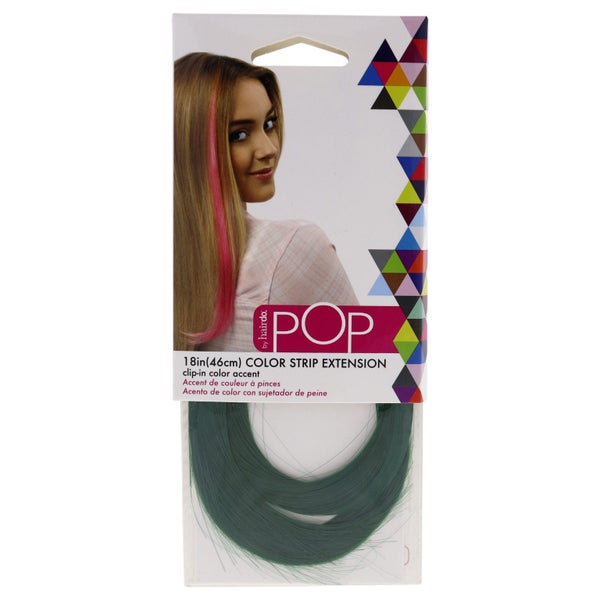 Hairdo Pop Color Strip Extension - Party Dress Green - 18 Inch Hair Extension Carousel 1