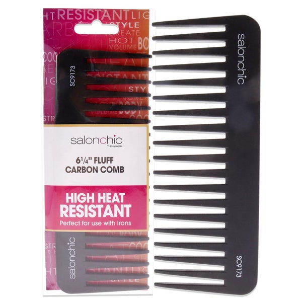 SalonChic Fluff Carbon Comb High Heat Resistant 6.25 by Unisex 1 Pc Comb Carousel 1
