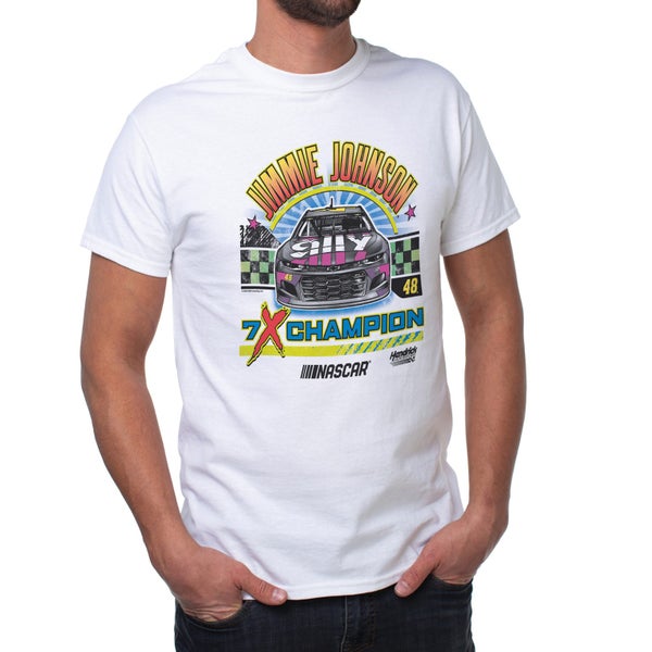 NASCAR Mens Classic Crew Tee - Jimmie Johnson - 9 White - 1 Pc T-Shirt (2XL) Carousel 1