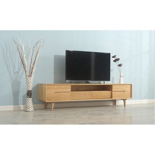 ON Sale!Berlin Solid Oak Entertainment Unit 1.8m Carousel 1