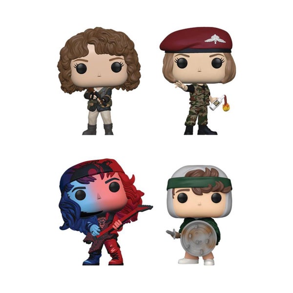 Funko Stranger Things - Nancy, Robin, Eddie & Dustin US Exclusive Pop!, 4 Pack - Carousel 1