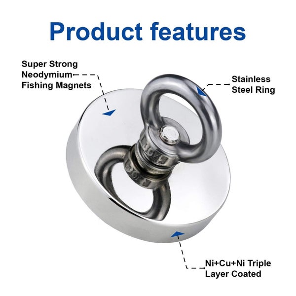 32mm Neodymium Magnet Retrieval Fishing Magnet - 24KG Pull Force Carousel 2