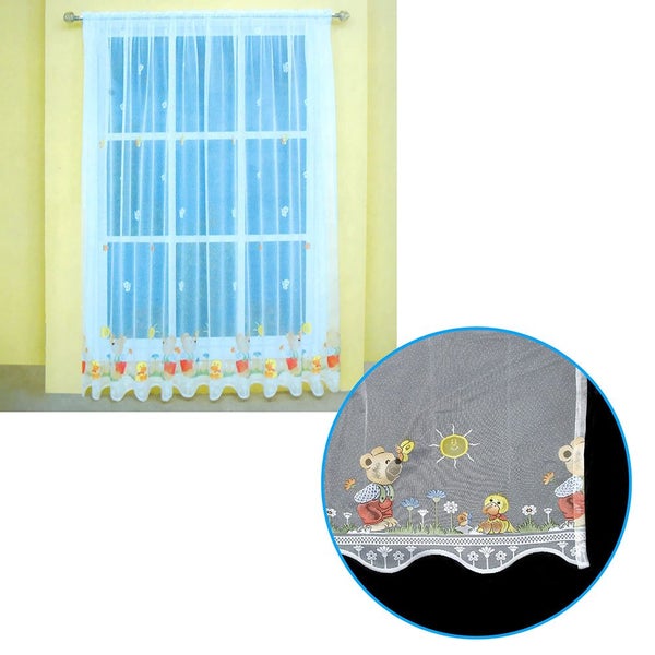 One Piece Kids Cutesheer Lace Curtain Teddy Garden Curtains & Drapes Carousel 1