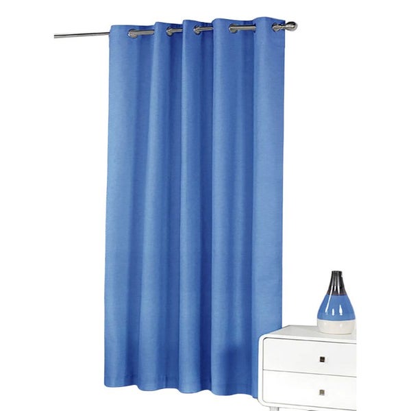 Bloomington One Panel Of Easy Care Eyelet Curtains Blue 180 X 221 Cm Curtains & Carousel 1