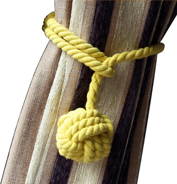 2pcs Curtain Holdbacks Hand Knitting Braided Drapery Tiebacks With Single Ball Carousel 1