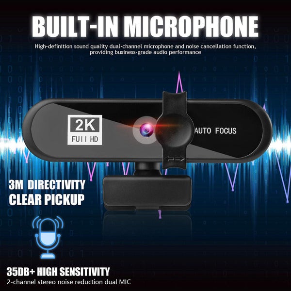 Webcam Full Hd Computer Autofocus Web Cam 120 Degree Live Streaming Widescreen Carousel 3