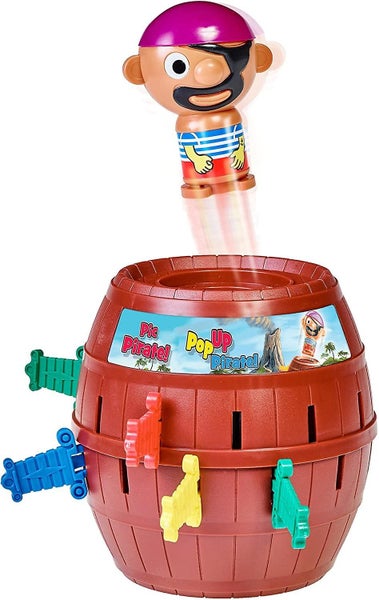 pop Up Pirate Classic Children's Action Board Game Toy, Wood-choc Brown Carousel 1